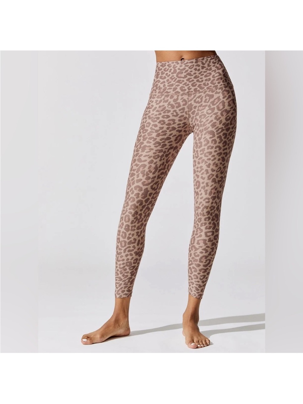 Beyond Yoga Spacedye Caught In The Midi Leggings Chai Cocoa Brown Leopard NWT - Picture 2 of 11